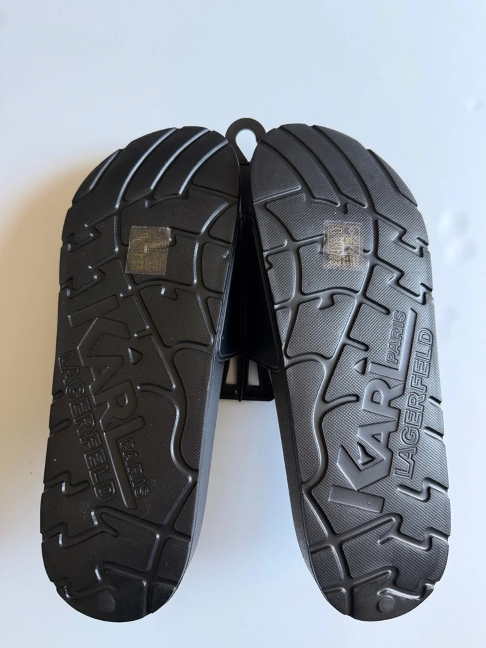 Karl Lagerfeld Black Slides with Karl Character Graphic